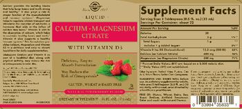Solgar Liquid Calcium Magnesium Citrate with Vitamin D3 Natural Strawberry Flavor - supplement