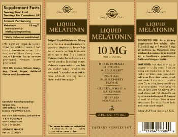 Solgar Liquid Melatonin 10 mg Natural Black Cherry Flavor - supplement