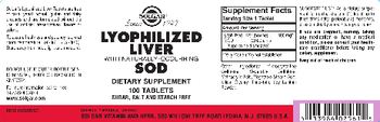 Solgar Lyophilized Liver - supplement
