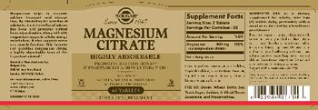 Solgar Magnesium Citrate - supplement