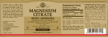 Solgar Magnesium Citrate - supplement