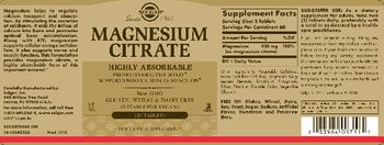 Solgar Magnesium Citrate - supplement