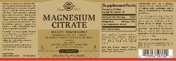 Solgar Magnesium Citrate - supplement