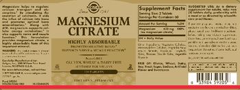 Solgar Magnesium Citrate - supplement