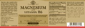 Solgar Magnesium with Vitamin B6 - supplement