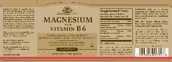 Solgar Magnesium with Vitamin B6 - supplement