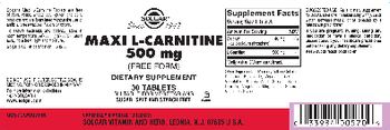 Solgar Maxi L-Carnitine 500 mg - supplement