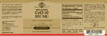 Solgar Megasorb CoQ-10 100 mg - supplement
