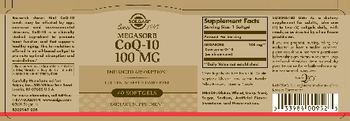 Solgar Megasorb CoQ-10 100 mg - supplement