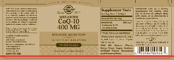 Solgar Megasorb CoQ-10 400 mg - supplement