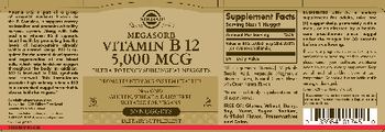 Solgar Megasorb Vitamin B12 5000 mcg - supplement