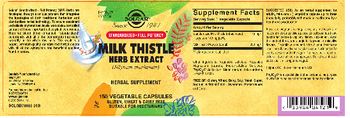 Solgar Milk Thistle Herb Extract - herbal supplement