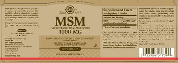 Solgar MSM (Methylsulfonylmethane) 1000 mg - supplement