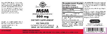 Solgar MSM (Methylsulfonylmethane) 500 mg - supplement