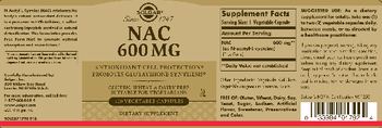 Solgar NAC 600 mg - supplement