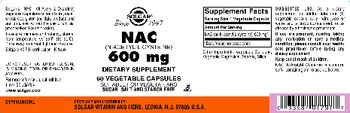 Solgar NAC (N-Acetyl-L-Cysteine) 600 mg - supplement