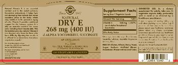 Solgar Natural Dry E 268 mg (400IU) - supplement