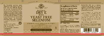 Solgar Natural Dry E With Yeast Free Selenium - supplement
