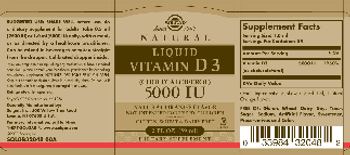 Solgar Natural Liquid Vitamin D3 Natural Orange Flavor 5000 IU - dieta ry suppl ement