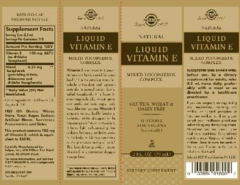 Solgar Natural Liquid Vitamin E - supplement