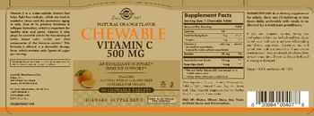 Solgar Natural Orange Flavor Chewable Vitamin C 500 mg - supplement