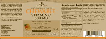 Solgar Natural Orange Flavor Chewable Vitamin C 500 mg - supplement