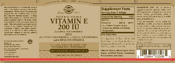Solgar Natural Source Vitamin E 200 IU - supplement
