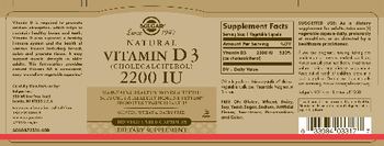 Solgar Natural Vitamin D3 2200 IU - supplement