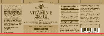 Solgar Natural Vitamin E 200 IU - supplement