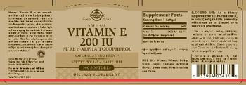 Solgar Natural Vitamin E 200 IU - supplement