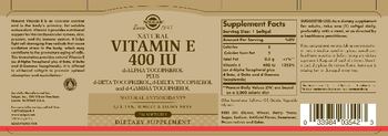 Solgar Natural Vitamin E 400 IU - supplement