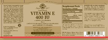 Solgar Natural Vitamin E 400 IU - supplement