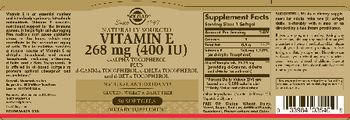 Solgar Naturally Sourced Vitamin E 268 mg (400 IU) D-Alpha Tocopherol - supplement