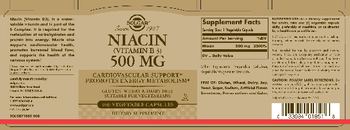 Solgar Niacin (Vitamin B3) 500 mg - supplement