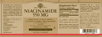 Solgar Niacinamide 550 mg - supplement