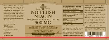 Solgar No-Flush Niacin 500 mg - supplement