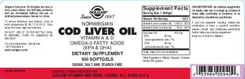 Solgar Norwegian Cod Liver Oil - supplement