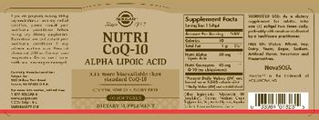 Solgar Nutri CoQ-10 Alpha Lipoic Acid - supplement