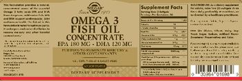 Solgar Omega 3 Fish Oil Concentrate - supplement