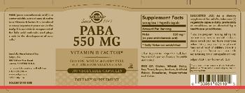 Solgar PABA 550 mg - supplement