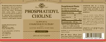 Solgar Phosphatidyl Choline - supplement