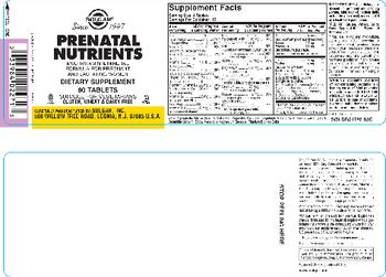 Solgar Prenatal Nutrients - supplement