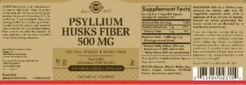 Solgar Psyllium Husks Fiber 500 mg - supplement