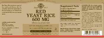 Solgar Red Yeast Rice 600 mg - supplement