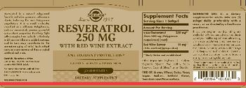 Solgar Resveratrol 250 mg With Red Wine Extract - supplement