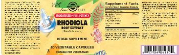 Solgar Rhodiola Root Extract - herbal supplement