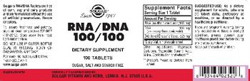 Solgar RNA 100/DNA 100 - supplement