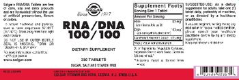 Solgar RNA/DNA 100/100 - supplement