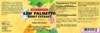 Solgar Saw Palmetto Berry Extract - herbal supplement