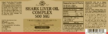 Solgar Shark Liver Oil Complex 500 mg - supplement